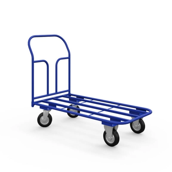 фото тележка платформенная каркасная тк 5 (700х1200) г/п 450 кг.160 черная резина