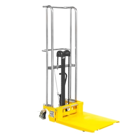 фото штабелер гидравлический pj4150 (400 кг; 1,5 м; с вилами и площадкой) smartlift