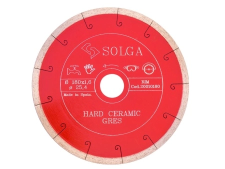 Диск алмазный Solga Diamant HARD CERAMICS сплошной (керамогранит) 180мм/25,4