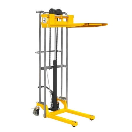 фото штабелер гидравлический pj4150 (400 кг; 1,5 м; с вилами и площадкой) smartlift