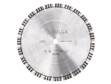 Диск алмазный Solga Diamant PROFESSIONAL15 сегментный (железобетон) 350мм/25,4/20
