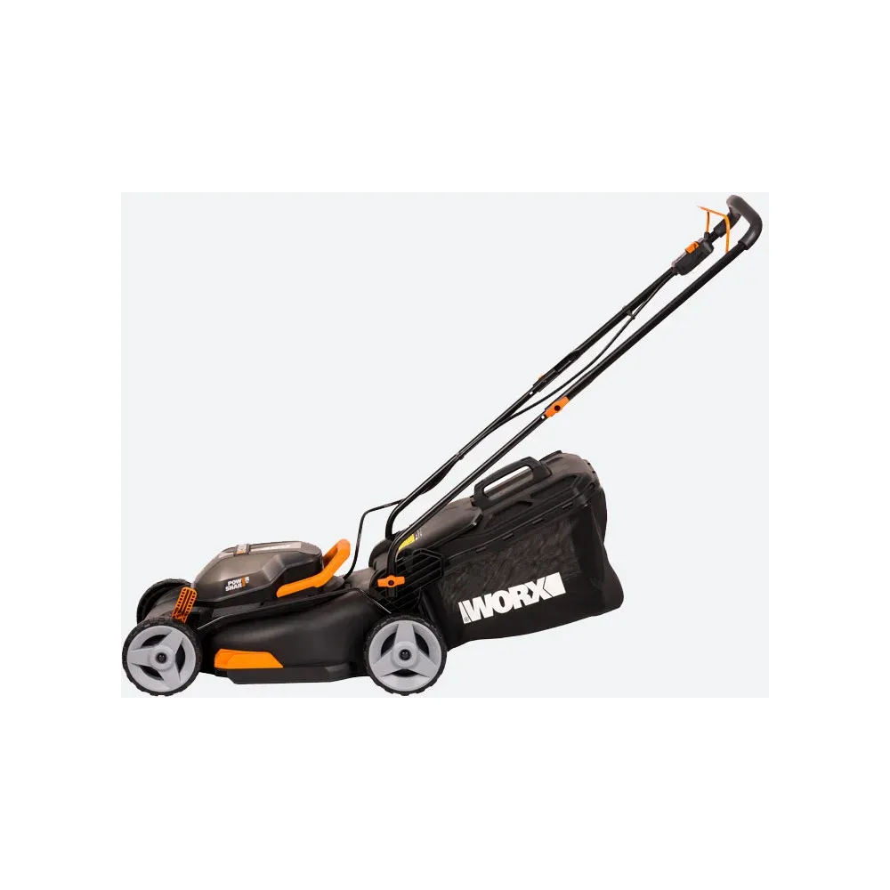 фото аккумуляторная газонокосилка worx wg743e